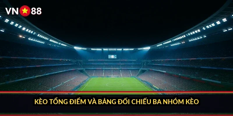 Kèo tổng điểm và bảng đối chiếu ba nhóm kèo